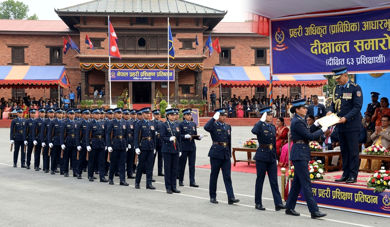 प्रहरी अधिकृत (प्राविधिक) आधारभुत तालिमको दीक्षान्त सम्पन्न, ६३ प्रशिक्षार्थी दीक्षित